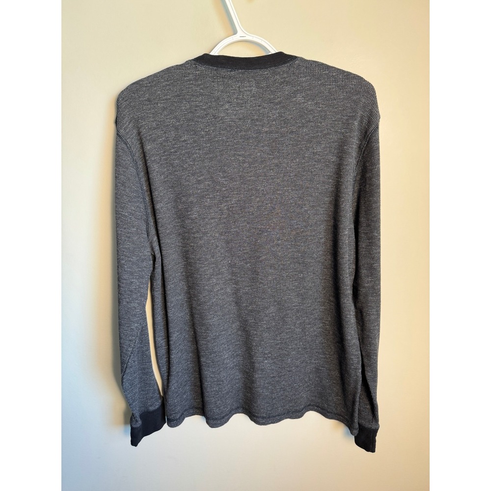 Old Navy Mens Charcoal Gray Waffle Knit Thermal Shirt Large Gorpcore Basics - Picture 5 of 12